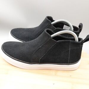 TOMS Boots Women 9 Black Suede Carlo Mid Sneaker Booties Comfort Flaw